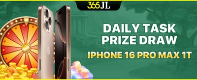 OKGames promotional banner featuring iPhone 16 Pro Max prize draw
